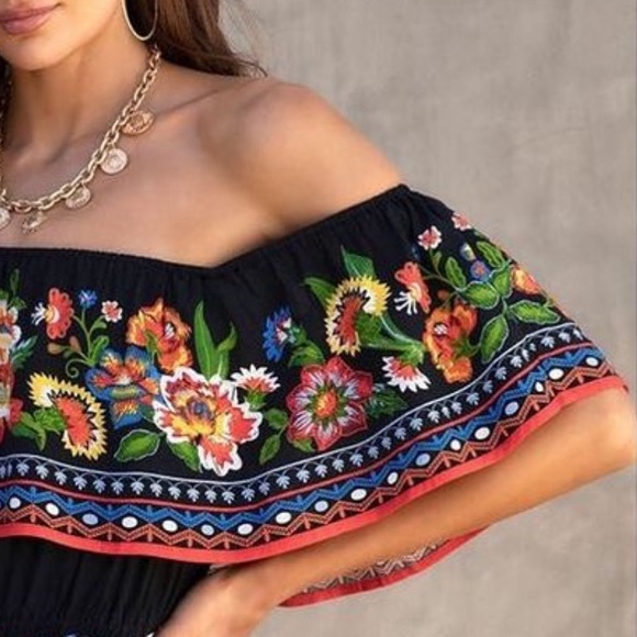 S-3XL Bamba Boho Maxi 2 floral / 2 ombré whimsy destination resort dress black - Picture 2 of 16